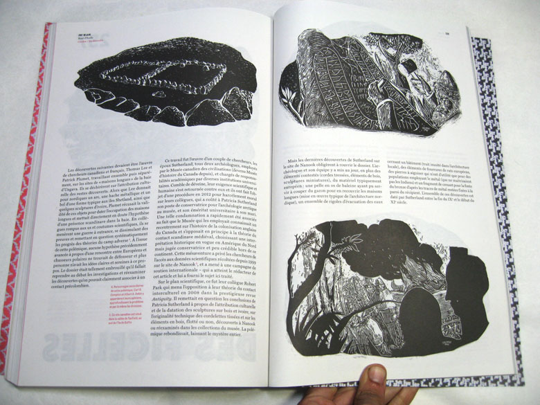 Illustrations en carte à gratter réalisées par Yann Bagot et Yacine Gouaref, dit Hyacinthus, pour la revue Jef Klak.