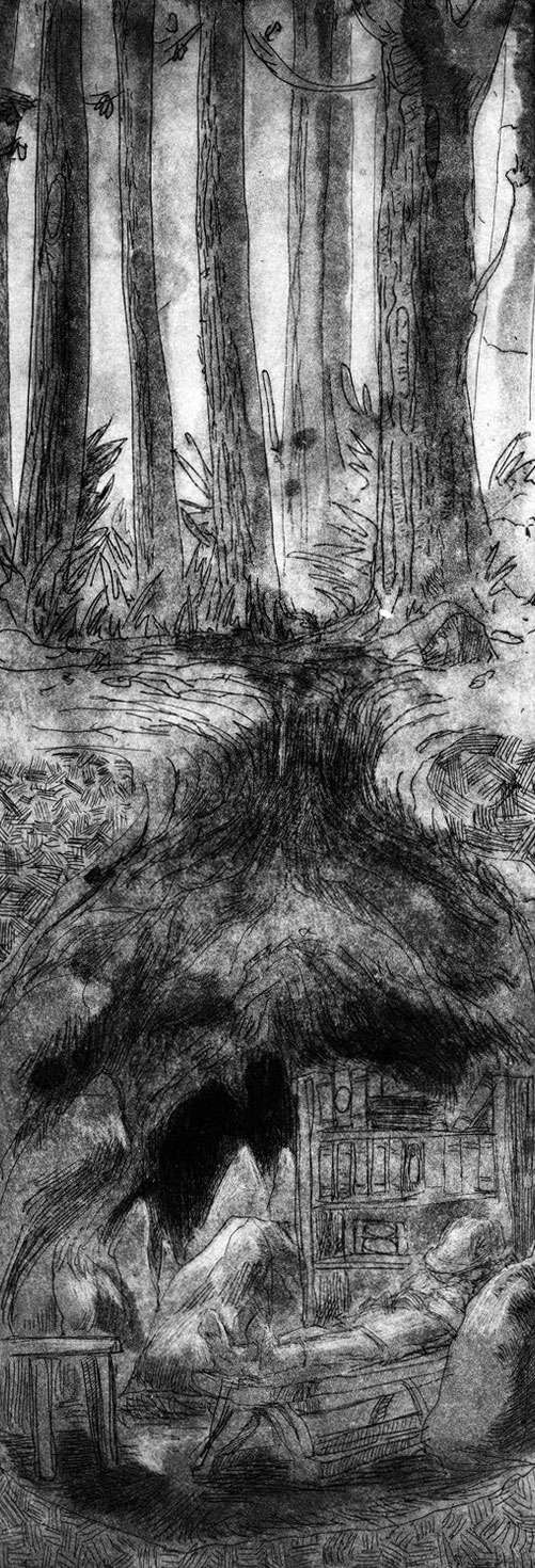 Caverne au trésor, gravure de Hyacinthus (Yacine Gouaref)
