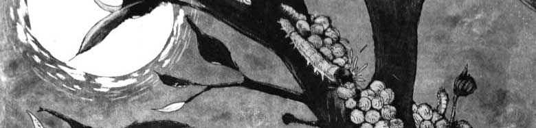 Estampe de gravure taille-douce par Yacine Gouaref, dit Hyacinthus : Caïn et ses frères(eau-forte, aquatinte, pointe-sèche).