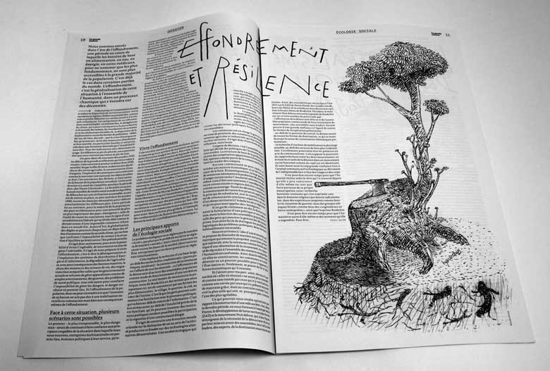 Effondrement et Résilliance, graphite sur papier de Hyacinthus (Yacine Gouaref)
